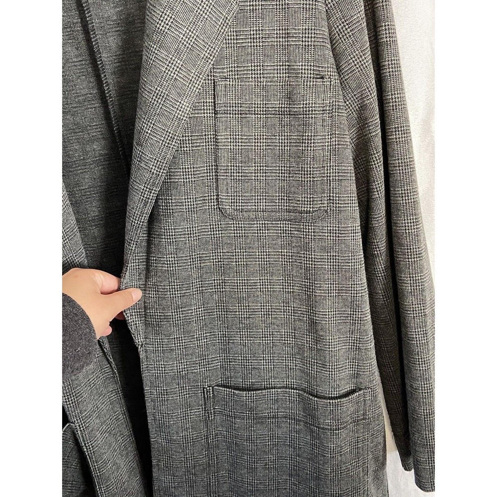 Madewell Blazer Oversized Jacket Knit Glen Plaid Black Gray Women's Size L - Picture 4 of 8